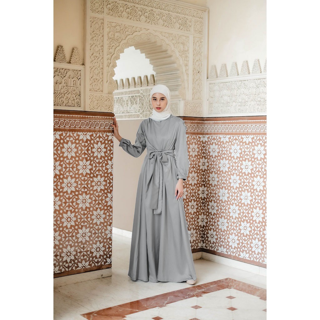 NEW - UTARI DRESS WRAP MUSLIM POLOS MATERIAL FULL SATIN SILK VELVET SATIN DRESS WANITA KONDANGAN KEK