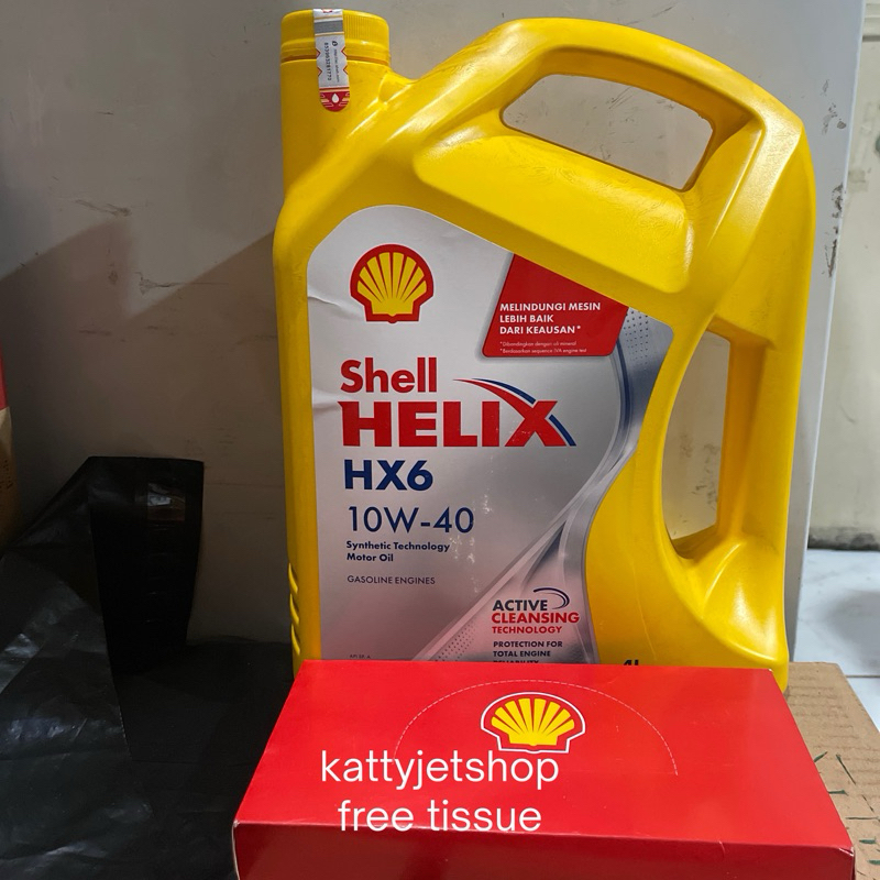 oli shell helix hx6 10w40 4 liter bisa discan jaminan ori