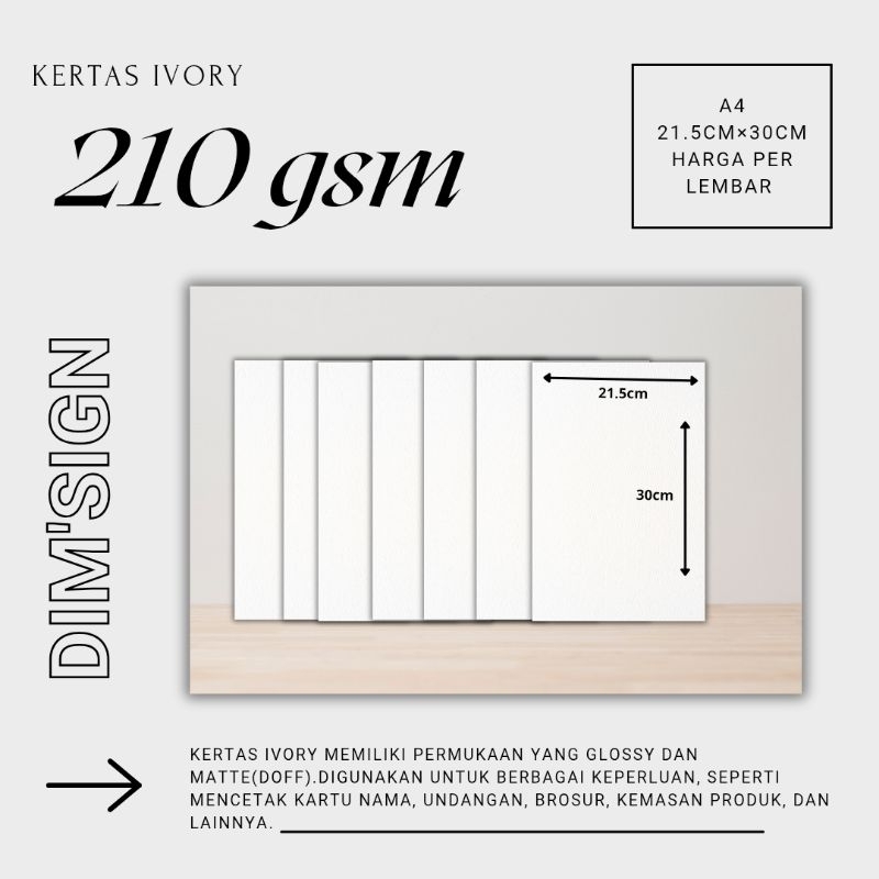 Kertas ivory 210 gsm/230 gsm/250 gsm/300gsm/350 gsm/400gsm ukuran A4