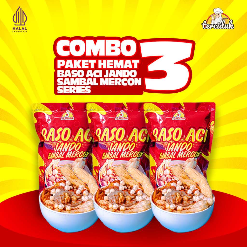 

Paket Baso Aci Isi 3 Bks - Baso Aci Jando Pedas Mercon Khas Bandung - Makanan Instan Kuah Pedas Khas Bandung