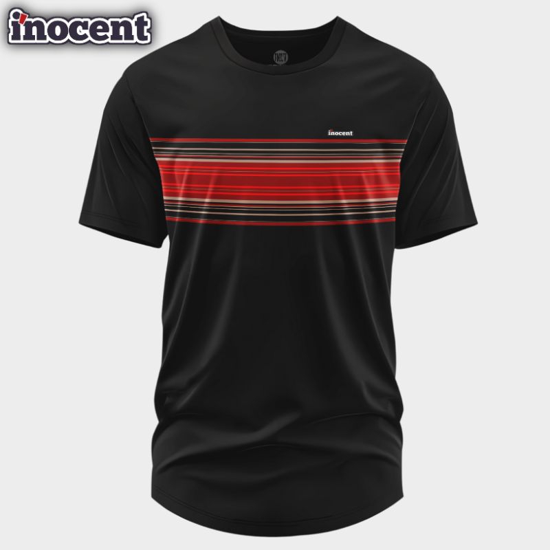 Kaos Distro Pria Inocent RedStripe Kain Katun Combed 24s Premium