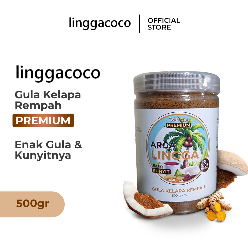 

Gula Kelapa Rempah PREMIUM - Rasa Kunyit - 100% Murni - 500g - Linggacoco