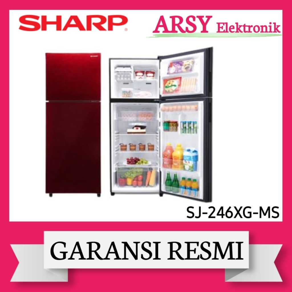 KULKAS SHARP 2PINTU SJ-246XG-MS/SHARP KULKAS 2PINTU SJ-246XG-MS GARANSI RESMI