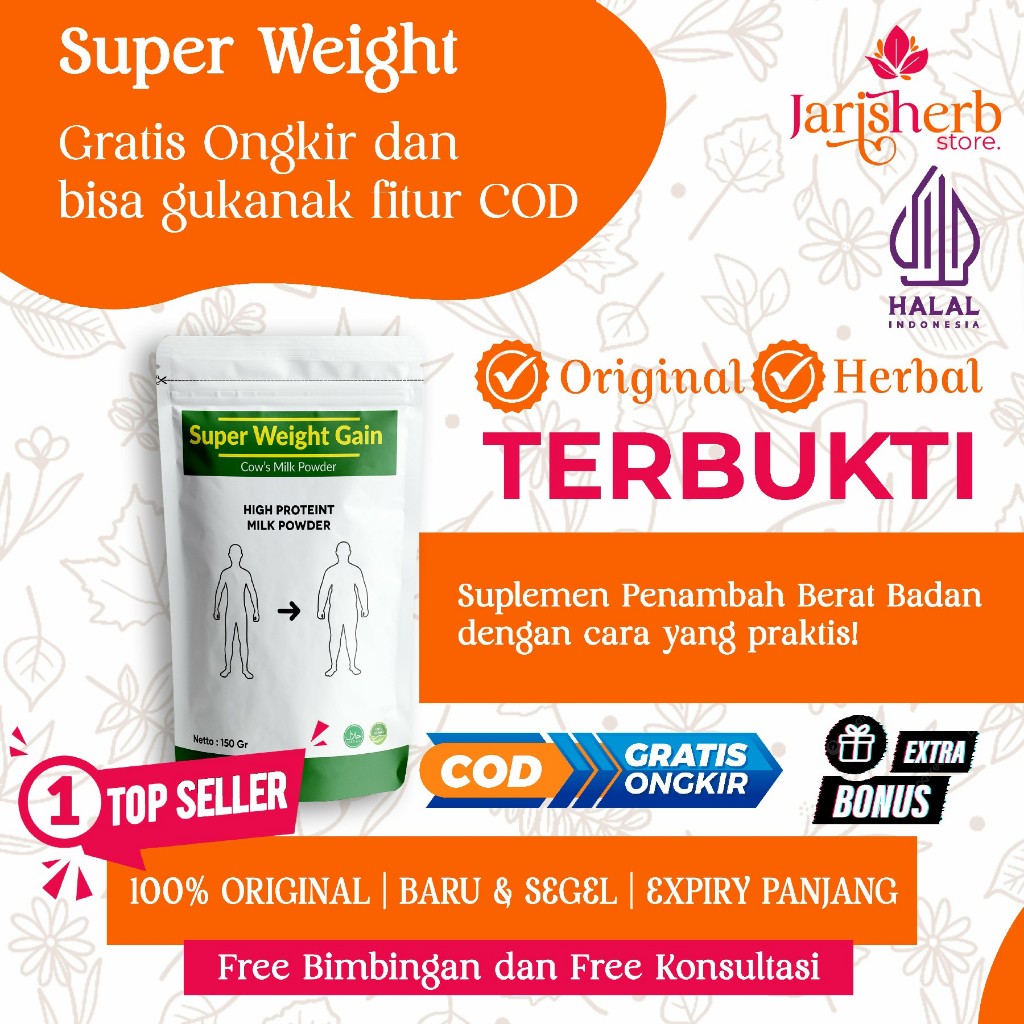 

DISKON Super Weight Susu penambah berat badan untuk dewasa / susu penggemuk badan dewasa / susu penggemuk badan anak isi 150 gram