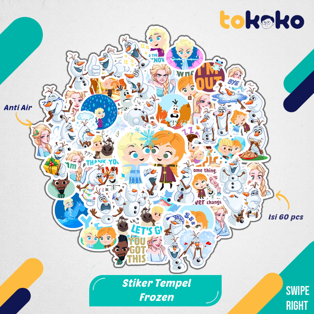 

Stiker Cutting Frozen Elsa Olaf Anna Kartun Film Paper Vinyl Dekorasi Laptop Koper Tumbler Kulkas