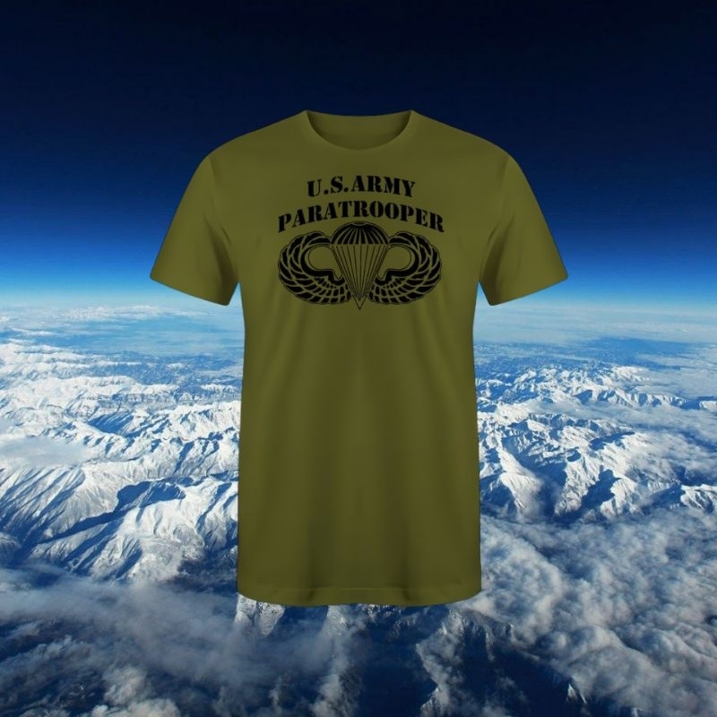 Kaos US ARMY T Shirt Military Design PARATROOPER