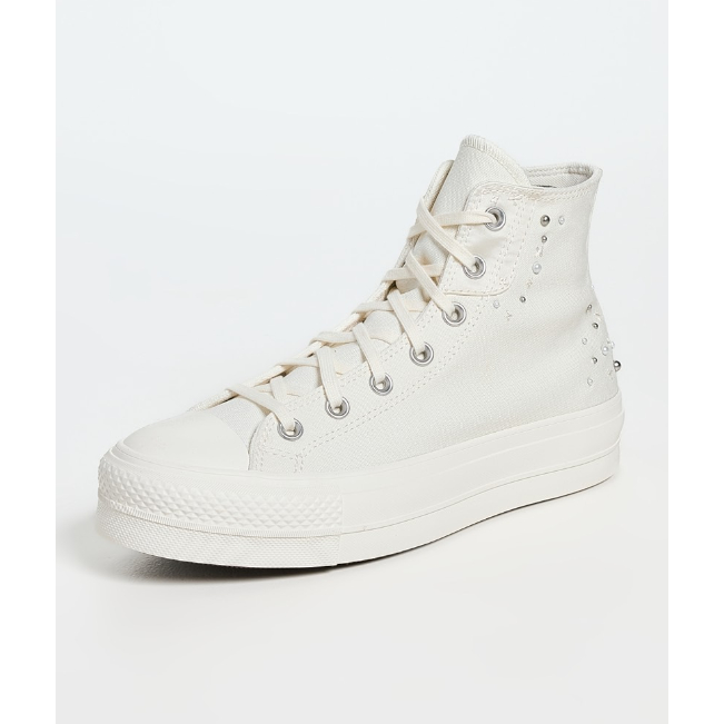 Converse Chuck Taylor All Star Lift Platform Pearls Studs Deco Stitch Stitching Crafted DIY Hi Egret