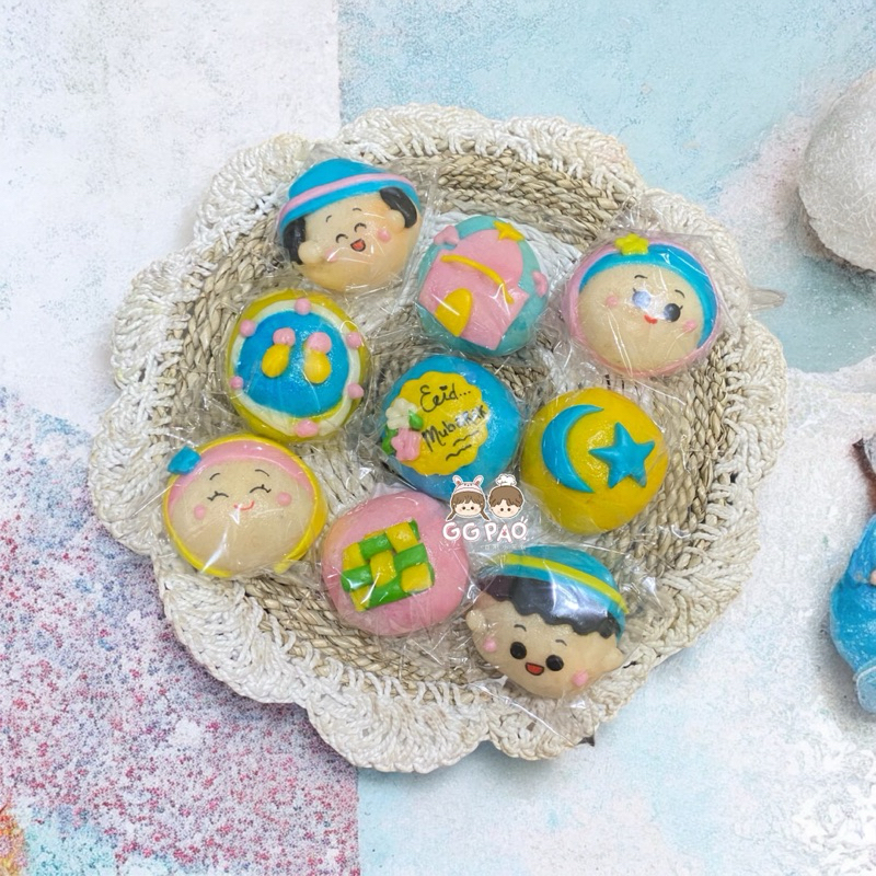 

Hampers idul fitri lebaran / pao karakter lebaran / bakpao karakter Eid / hampers idul fitri