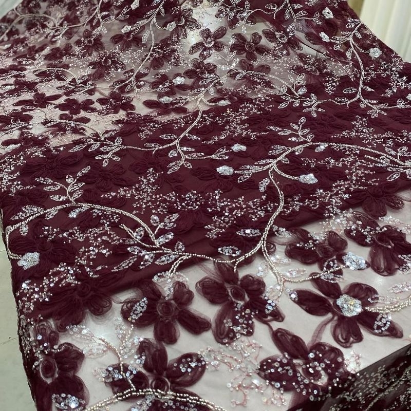 kain tulle bordir 3d