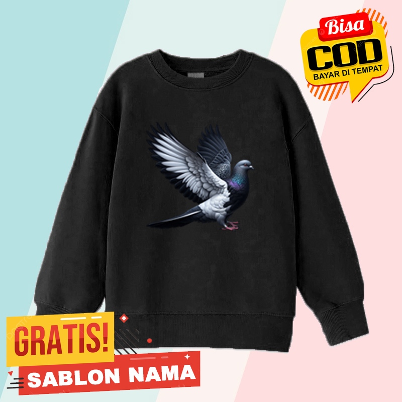 Sweater Anak Merpati Balap Hitam / Sweater Anak Laki Laki & Perempuan Merpati Balap Hitam