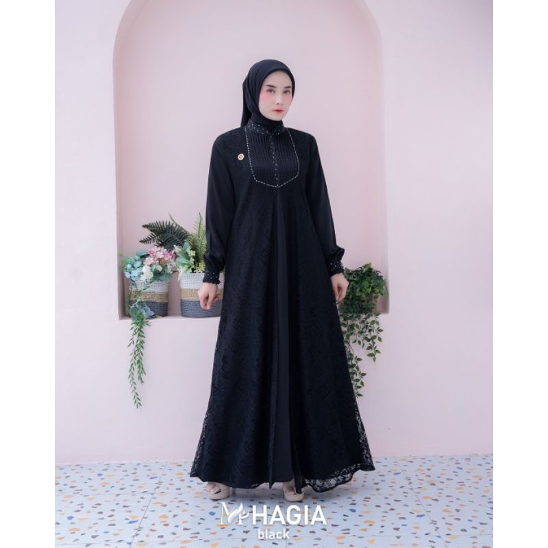 HAGIA dress by Marema Zalifa,gamis marema terbaru,gamis lebaran,gamis kondangan brukat