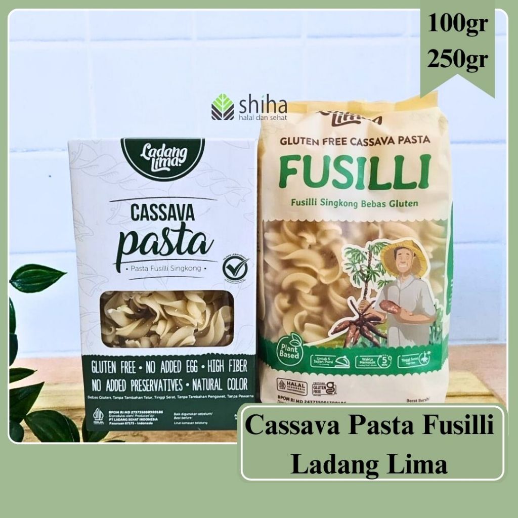 

Pasta Fusilli singkong Ladang Lima 205gram dan 100gram | Warungshiha