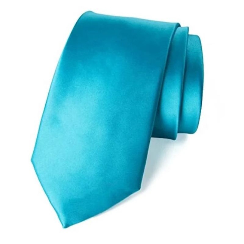 Dasi panjang biru tosca medium polos