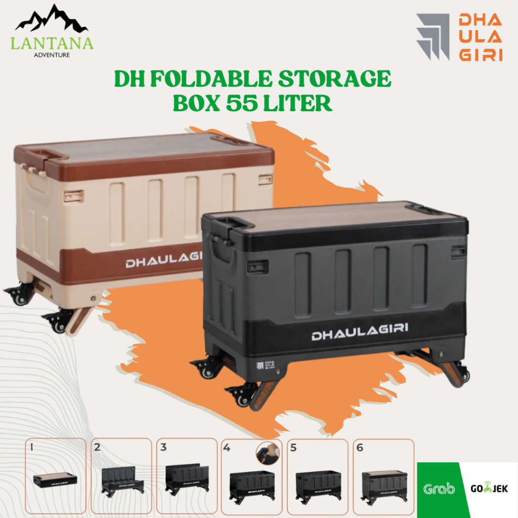 Dhaulagiri Foldable Camping Box 55 L - Storage Box Lipat - Kontainer Box Organizer - Camping Box Out
