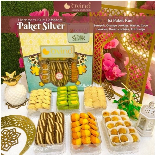 

Ovina paket Silver - Paket kue kering premiun- Parcel Hampers kue kering lebaran - 6 Kue Kering