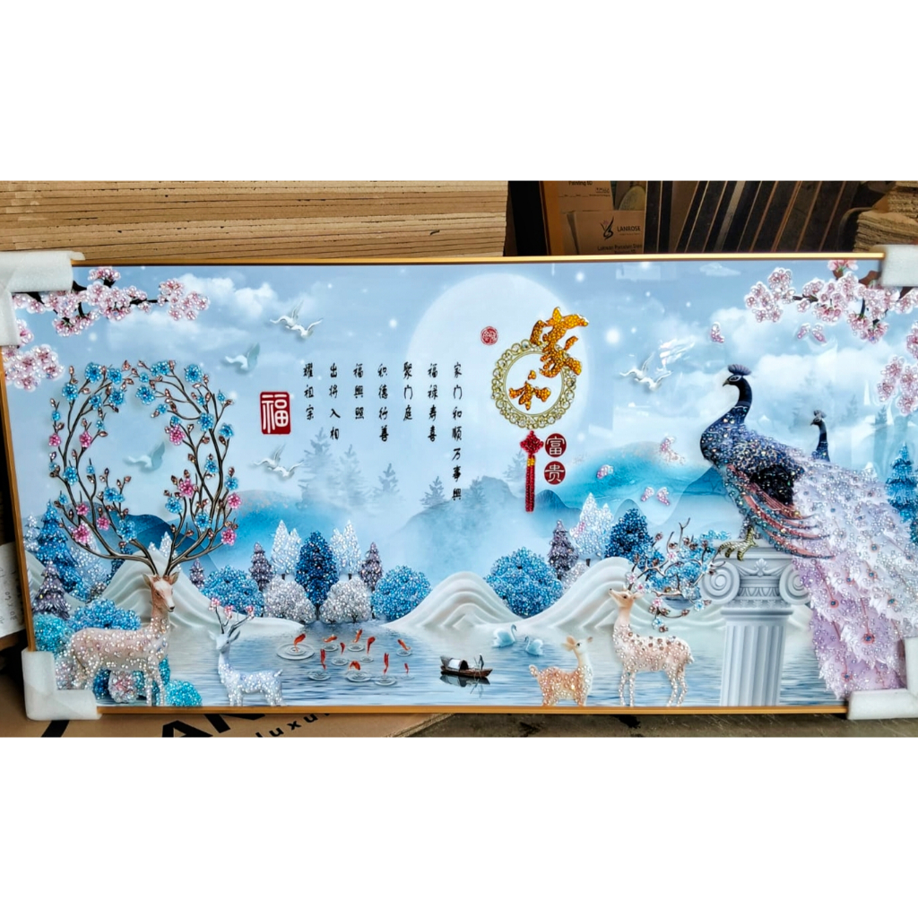 Lukisan Porcelain 5D Hiasan Dinding Detail Diamond - Pemandangan Harmonis - Mewah & Elegan