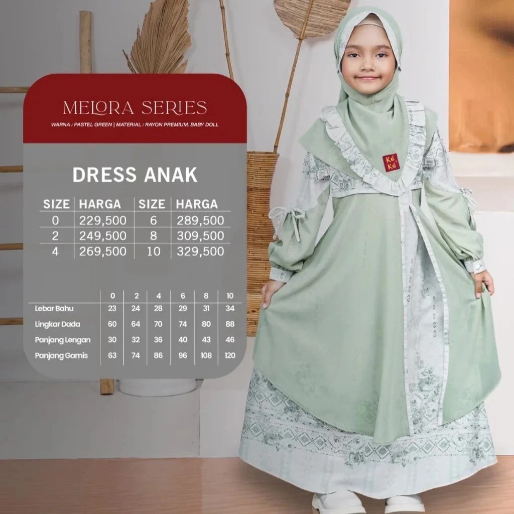 MELORA GAMIS ANAK KEKE / MELORA KEKE / GAMIS ANAK PROMO / GAMIS ANAK BRAND / GAMIS KEKE ORI / GAMIS 