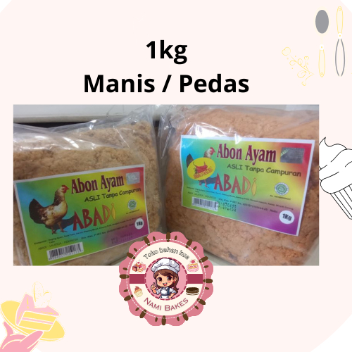 

Abadi Abon Ayam PEDAS | MANIS 1kg Topping Isian Roti