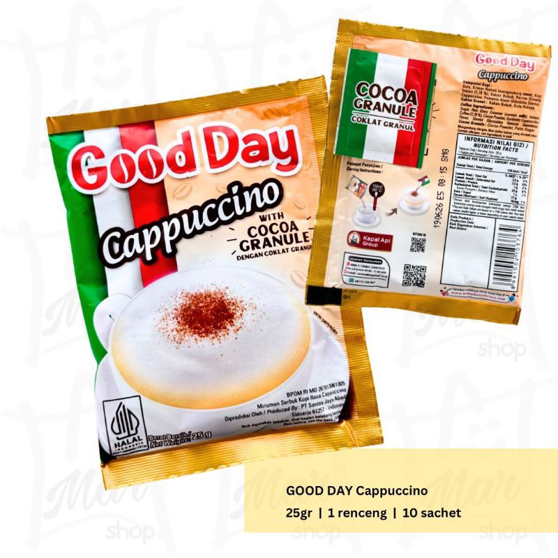 

Good Day Cappuccino 25 Gram 10 Sachet Kopi Good Day Cappuccino 1 Renteng Marshopjkt