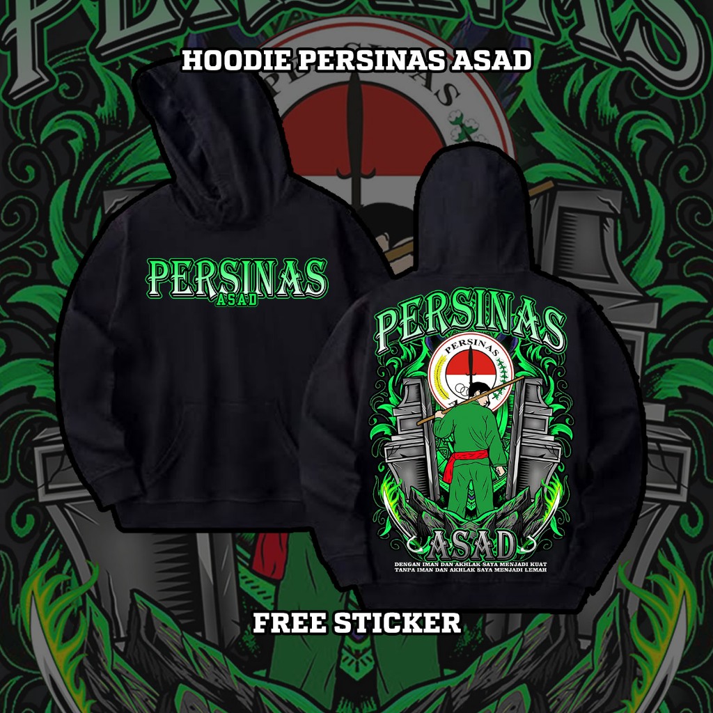 Hoodie Persinas Asad 1993 Full Punggung Cotton Fleece