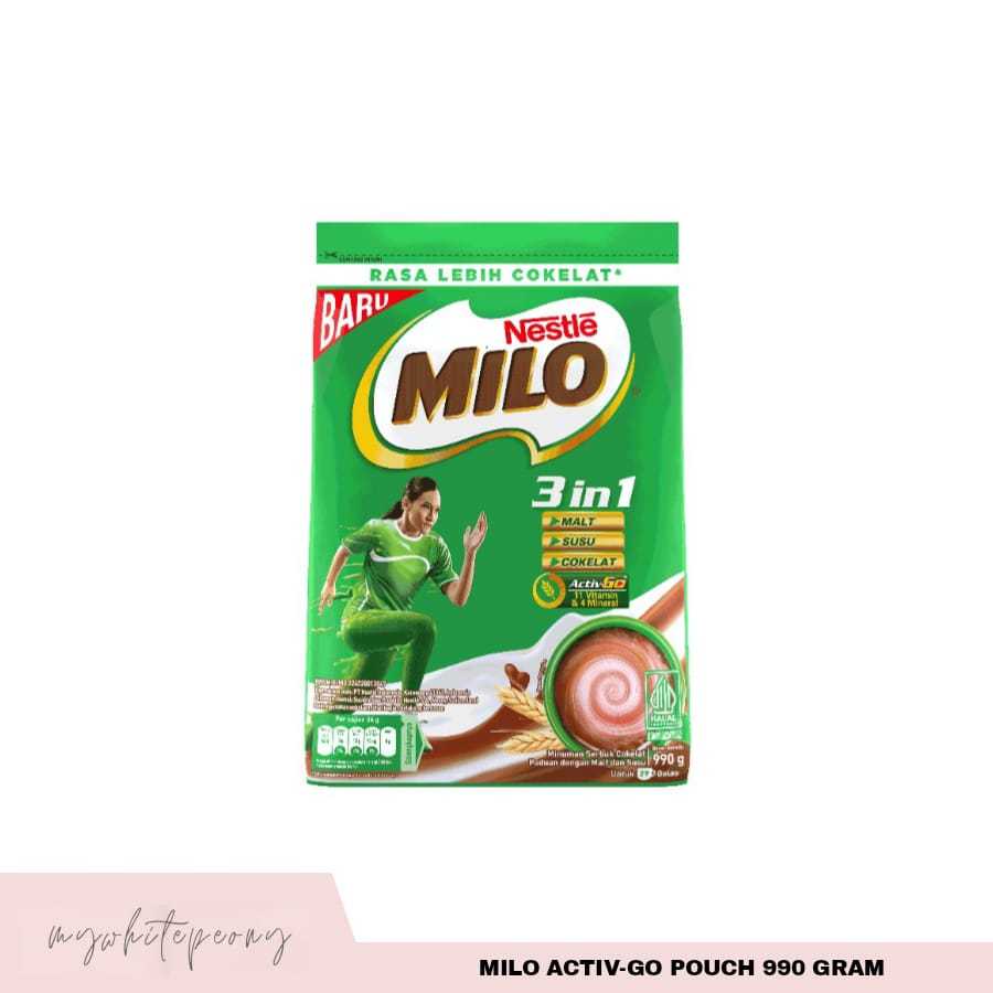 

Milo Active Go Pouch / Minuman Serbuk Cokelat 990 Gram