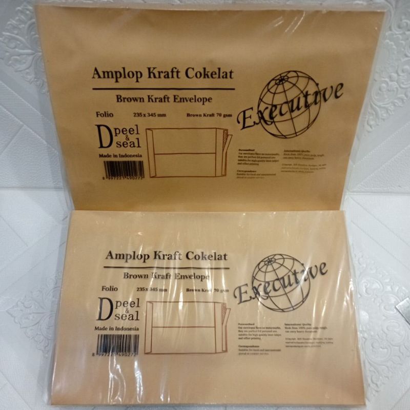 

amplop kraft coklat dengan lem ukuran 235×345mm/70gsm isi 100