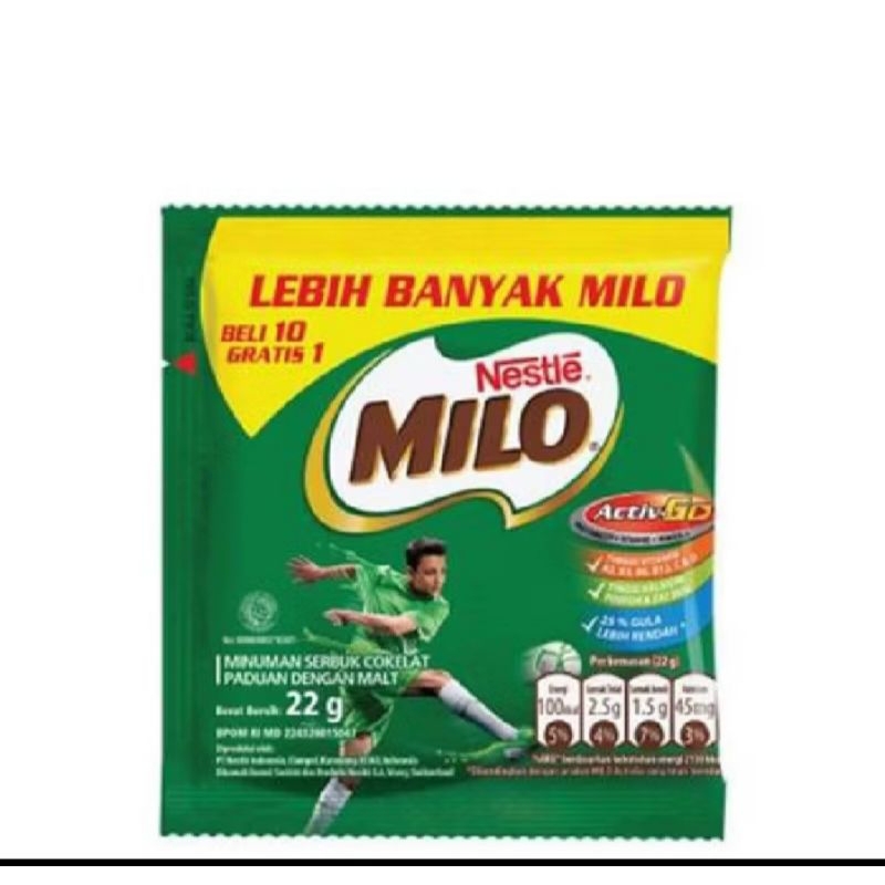 

MILO SACHET KEMASAN 22GR DAPAT 1 RENCENG