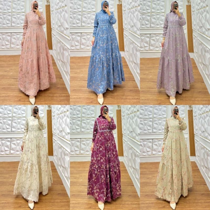Gamis Katbol Katun Bordir Bolong