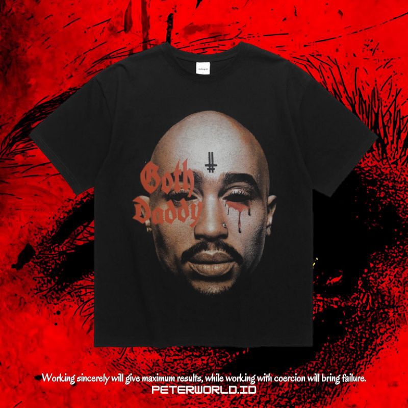 Peterworld "Tupac Shakur" Kaos | T shirt | Kaos Tupac Shakur Both Daddy Vintage Rap Tee