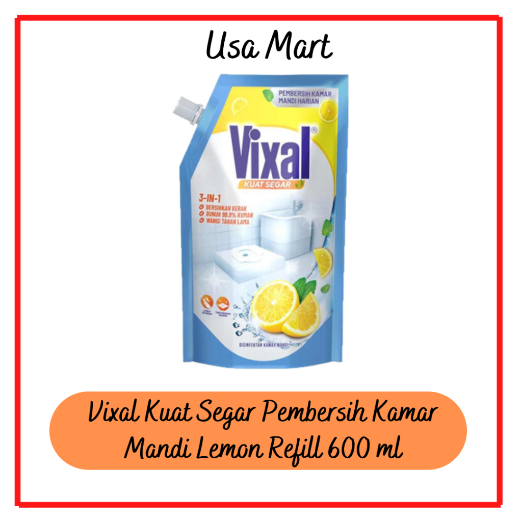 Vixal Kuat Segar Pembersih Kamar Mandi Refill 600 ml