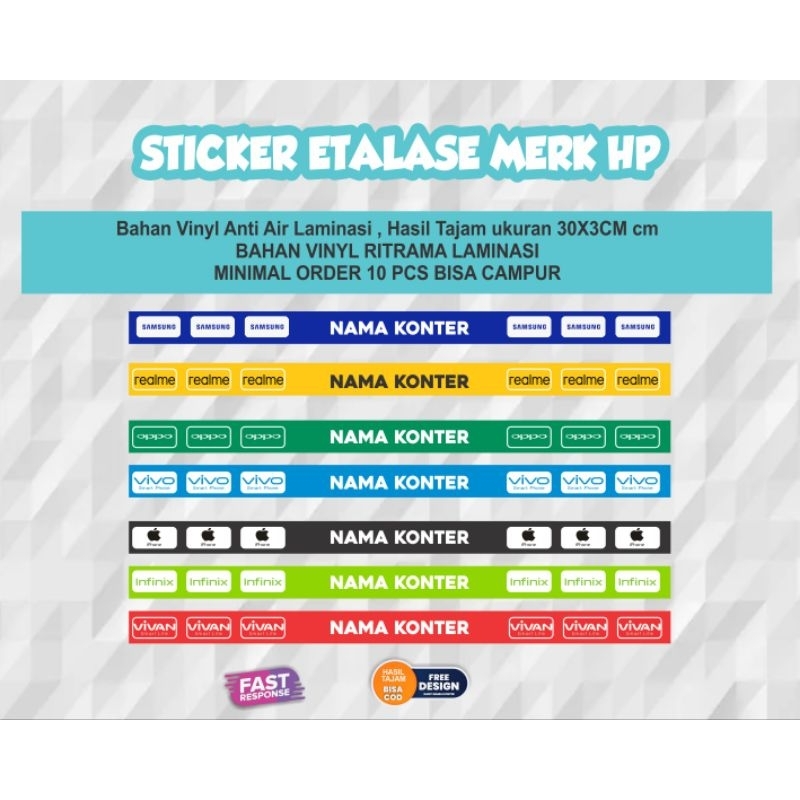 

Stiker etalase merk hp Custom min order 10pcs