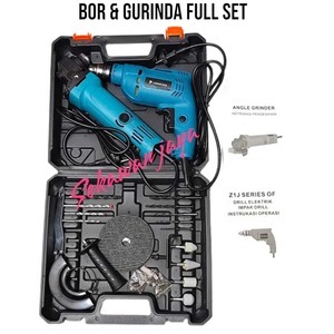 Mesin Gerinda Tangan dan Mesin Bor Listrik 10mm Set Gerinda dan Bor Paket Bor Gerinda Free Koper Ger