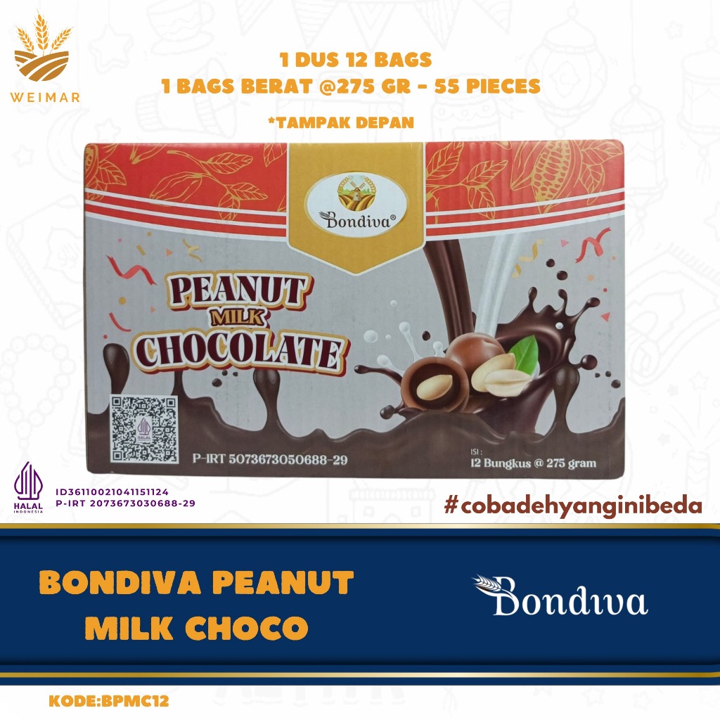 

QH Bondiva Peanut Choco Milk - @275Gr Coklat FULL Perbags
