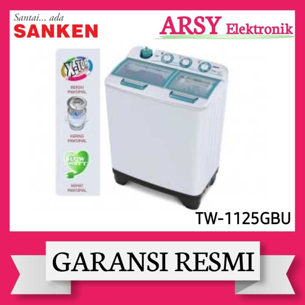 MESIN CUCI SANKEN 2TABUNG TW-1125GBU/SANKEN MESIN CUCI 2TABUNG TW-1125GBU GARANSI RESMI