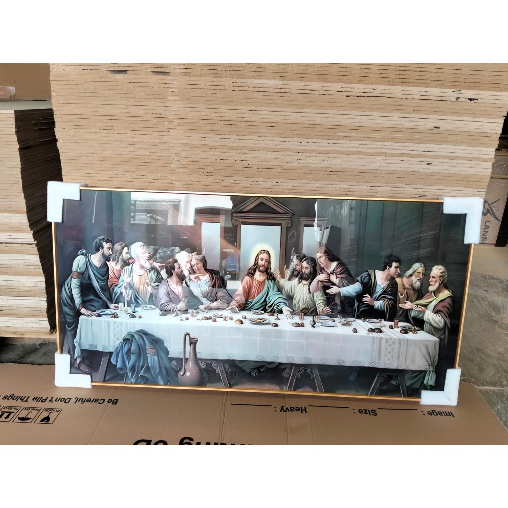 Lukisan Porcelain 5D Diamond Motif Perjamuan Kudus Tuhan Yesus Pajangan Dinding Porselen 5 Dimensi K