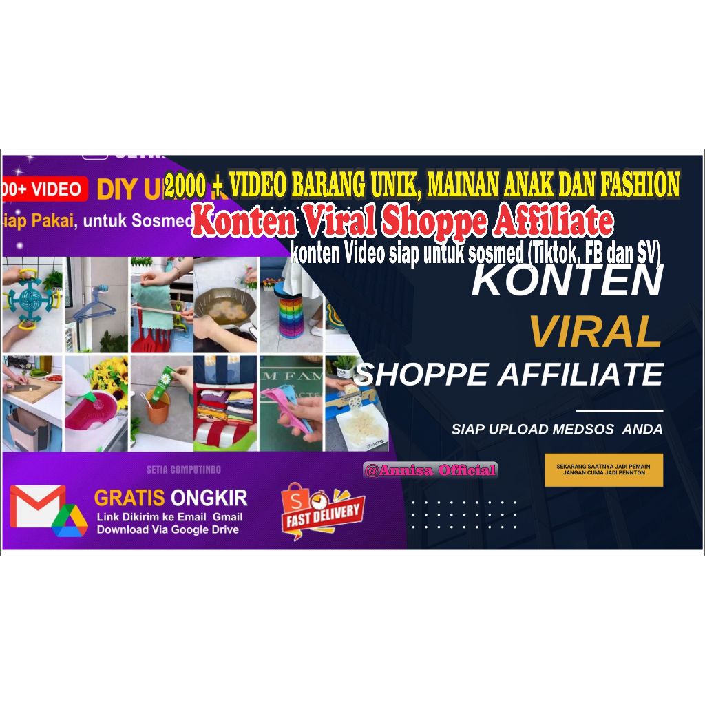 3000 + video Konten siap pakai untuk sosmed-Video China Shoppe Affiliate