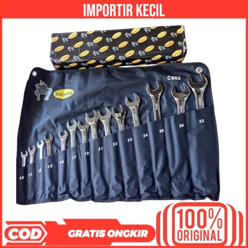 BESTGUARD KUNCI RING PAS SET 14PCS 10 - 32 MM PREMIUM KUNCI RING PAS