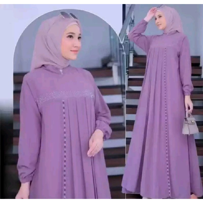 Gamis Az Zahra Model kekinian bahan Crinkle airflow premium Abaya Wanita viral Gamis polos trendy su
