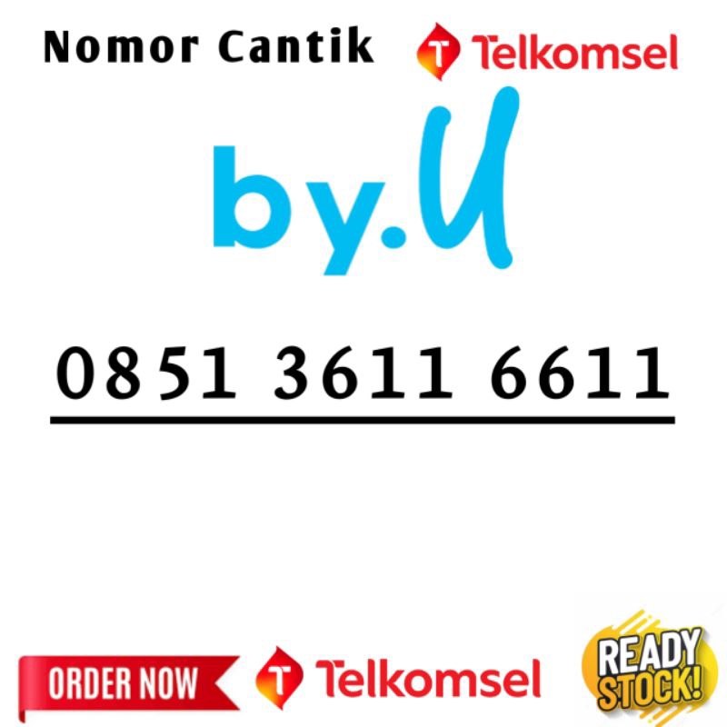 Kartu Perdana Nomor Cantik Telkomsel byU - Nomor Cantik byU 3611 6611