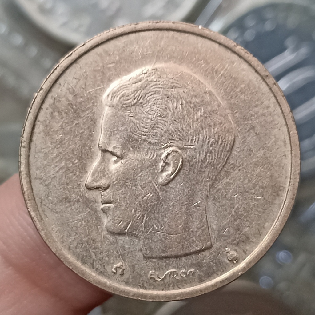 Koin Kuno Belgia 20 Francs - Baudouin I French text Tahun 1993