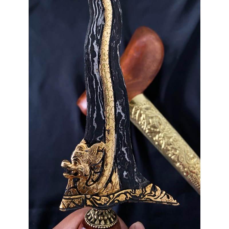 Keris Nogo Sosro Kinatah Kuningan Sepuh Emas