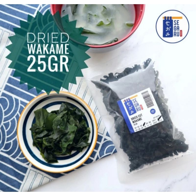 

dried cut wakame - rumput laut kering untuk ramen udon miso 25 gram