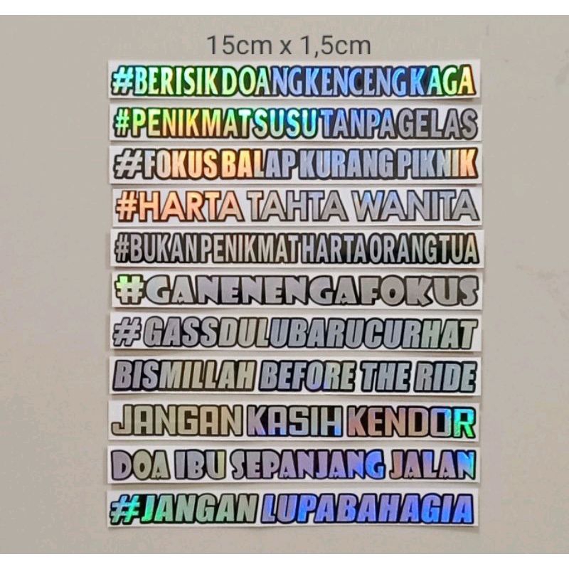 

Stiker Kata kata/Sticker Custom/Stiker anti air