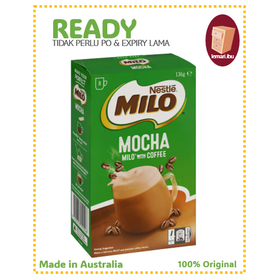 

Nestlé Coffee Sachets Mocha Milo With Coffee 8 packs - Milo Coffee - 100 % ORIGINAL AUSTRALIA - BARANG READY DIKIRIM