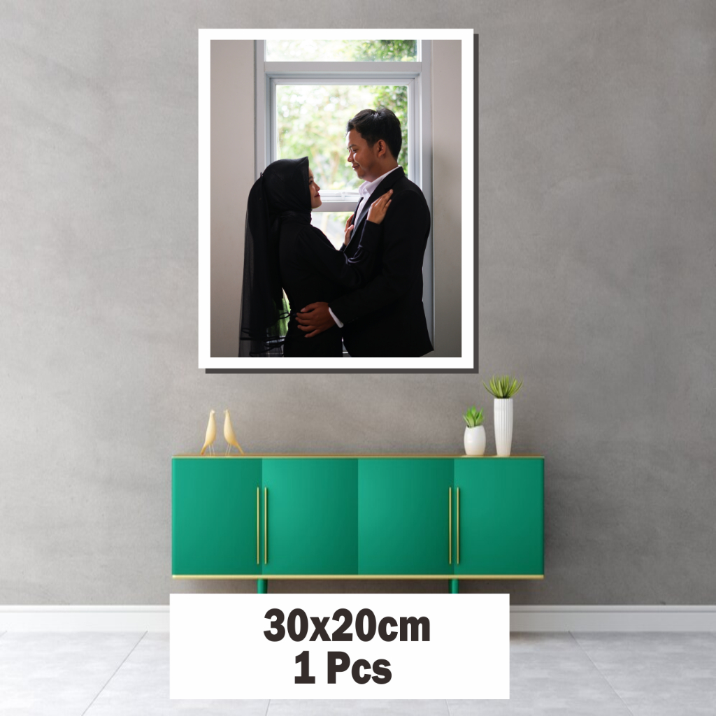 Cetak Foto Hiasan Dinding Untuk Wedding Prewedding + FREE Bingkai Papan
