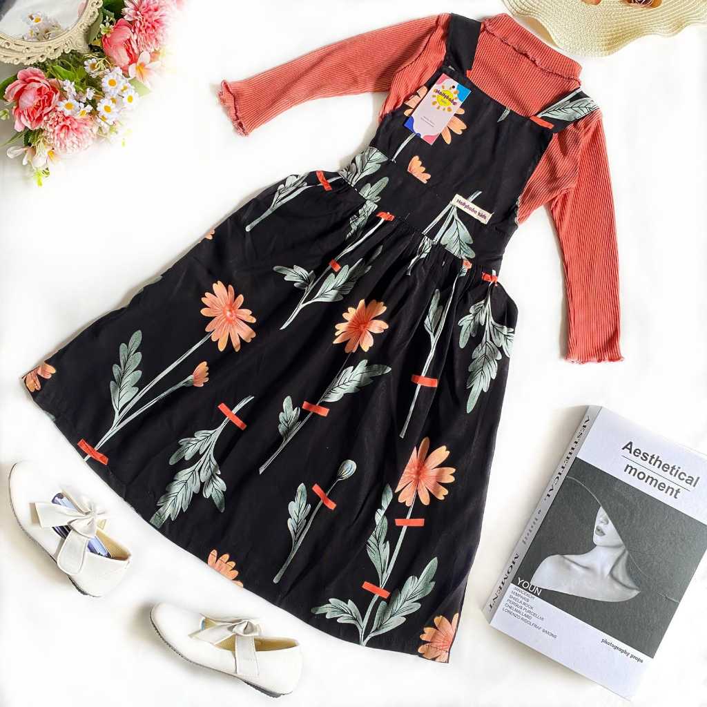 Hallybaba Kids - Setelan Overall Sakura Dewasa Overall Gamis Rayon Dewasa