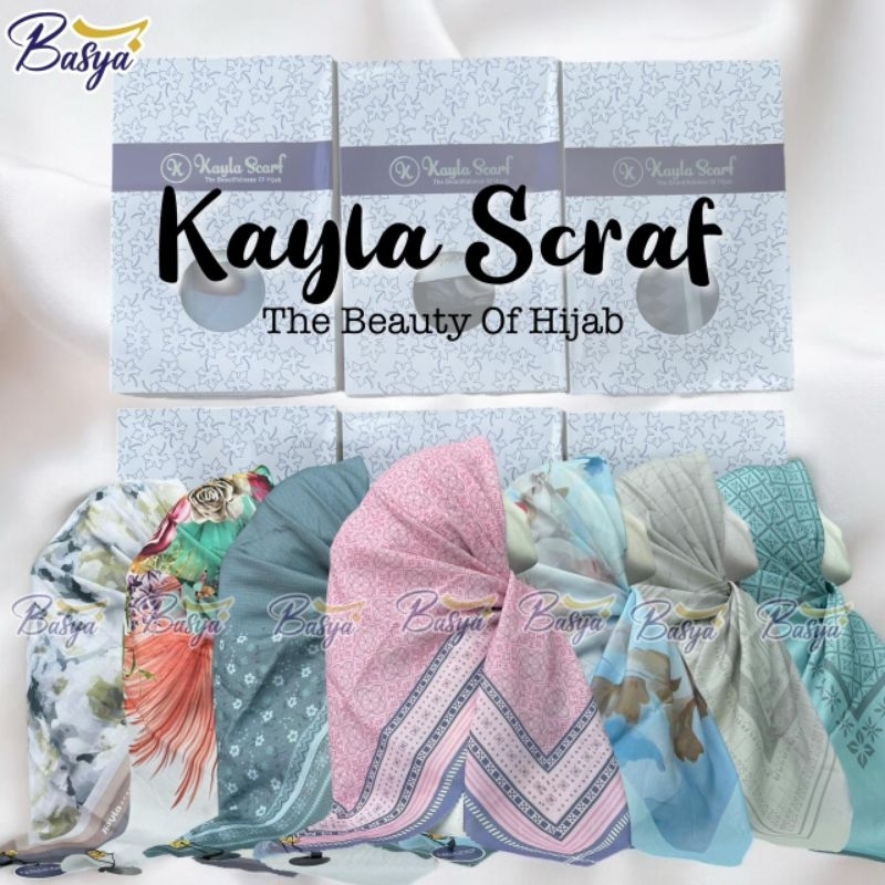 (Kayla Scarf) SEGIEMPAT MOTIF KAYLA BOX•jilbab segiempat motif•kerudung segiempat box•hijab voal pre