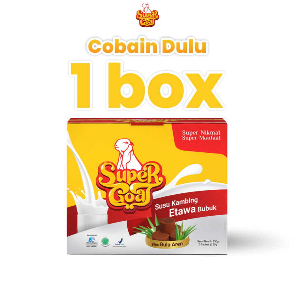 

SUPERGOAT Susu Kambing Etawa Gula Aren Bubuk 1 Box