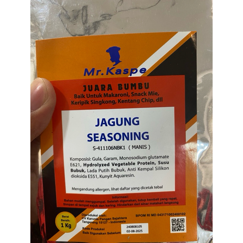 

Mr. Kaspe Juara Bumbu Jagung Seasoning (Manis) 1kg