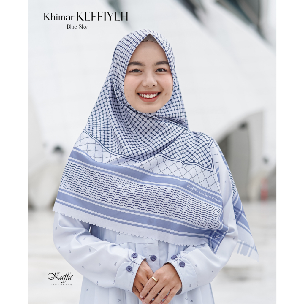 Kaffa Indonesia | Khimar Keffiyeh | Jilbab segi empat syari | Khimar Palestina umroh premium mudah d